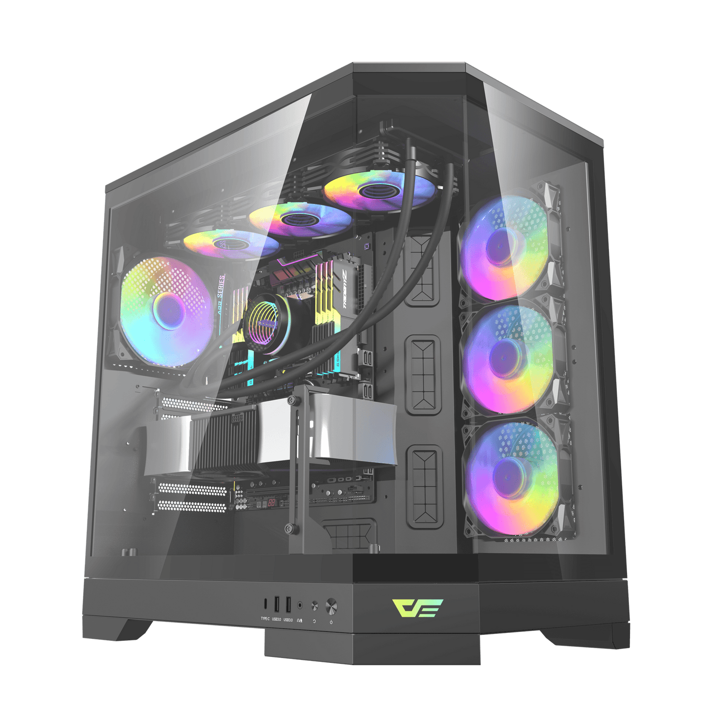 DarkFlash DQX90 LUXURY ATX Gaming Case - BLACK | WHITE