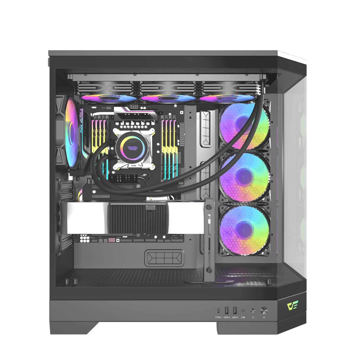 DarkFlash DQX90 LUXURY ATX Gaming Case - BLACK | WHITE