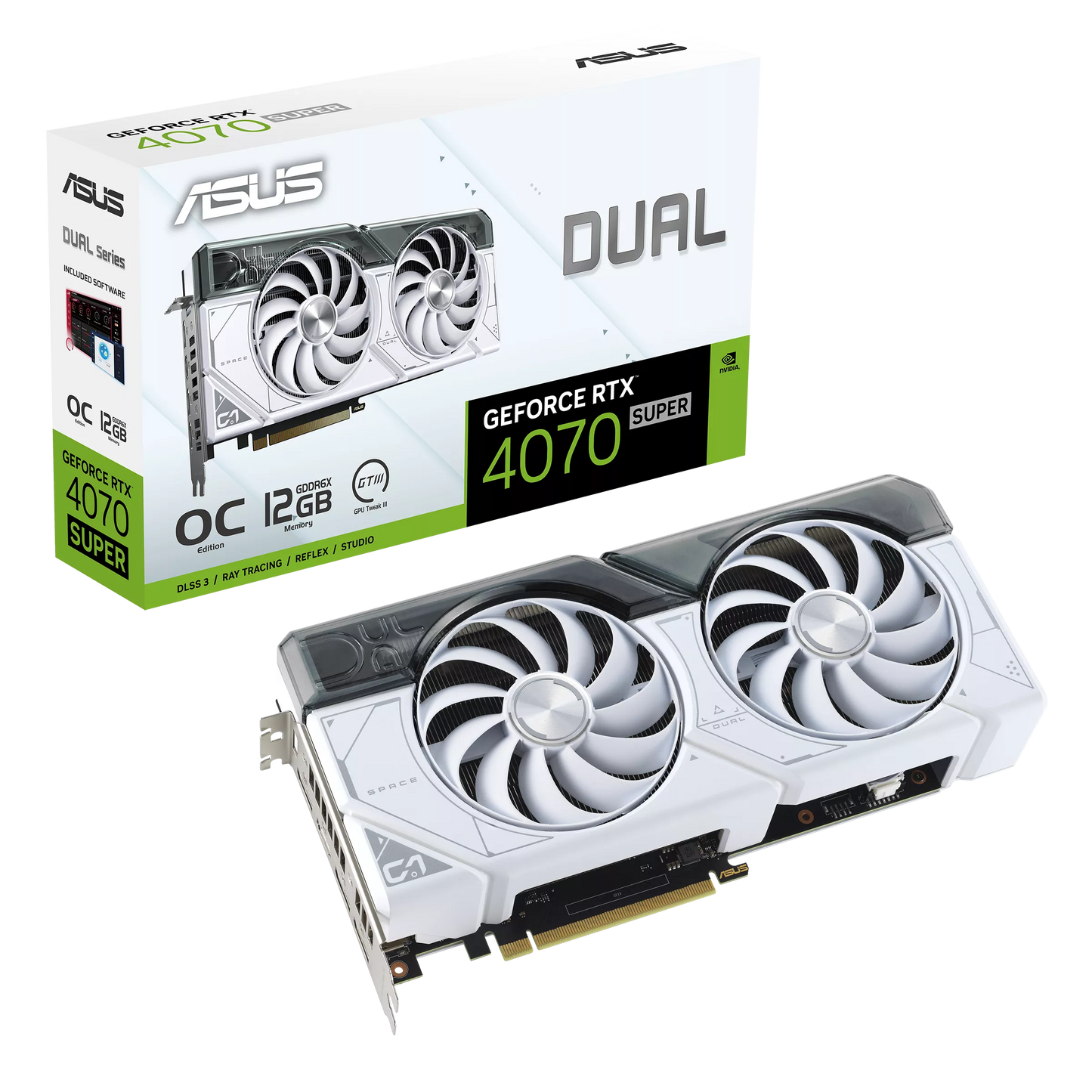 ASUS Dual GeForce RTX 4070 Super White OC Edition 12GB Graphics Card GDDR6X