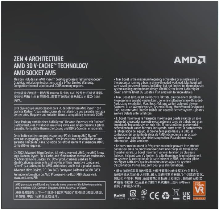 AMD Ryzen 7 7800X 3D Desktop Processor