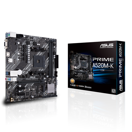 Asus Prime A520M-K CSM-A II - DDR4 AMD AM4 microATX Motherboard