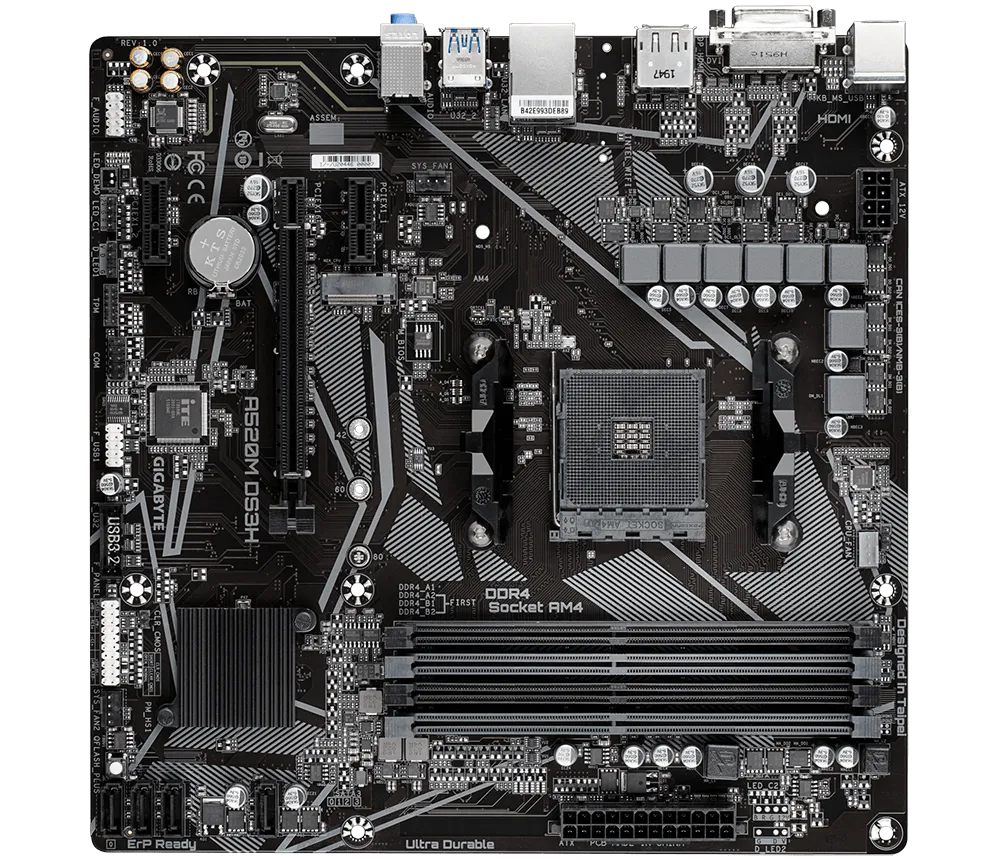 Gigabyte A520M DS3H - DDR4 AMD AM4 microATX Motherboard