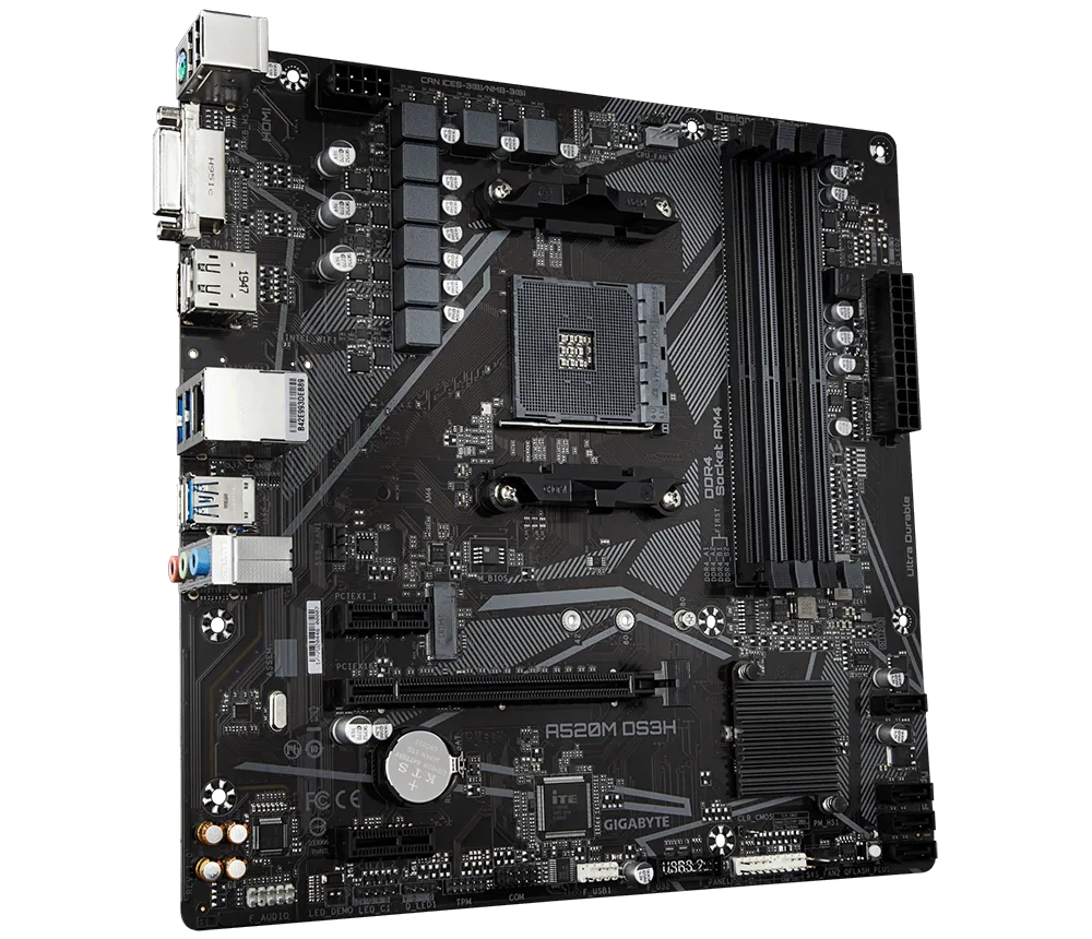 Gigabyte A520M DS3H - DDR4 AMD AM4 microATX Motherboard