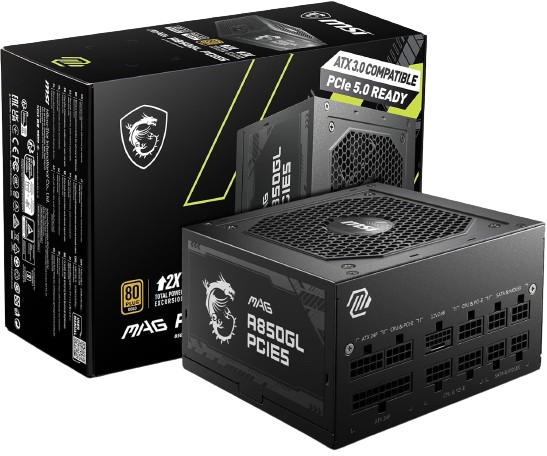 MSI MAG A850GL PCIE5 850W 80 Plus Gold Fully Modular Power Supply