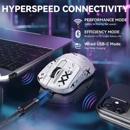 ATTACK SHARK X3 MAX Tri-Mode Wireless Gaming Mouse PAW3950 Lightweight - BLACK | WHITE