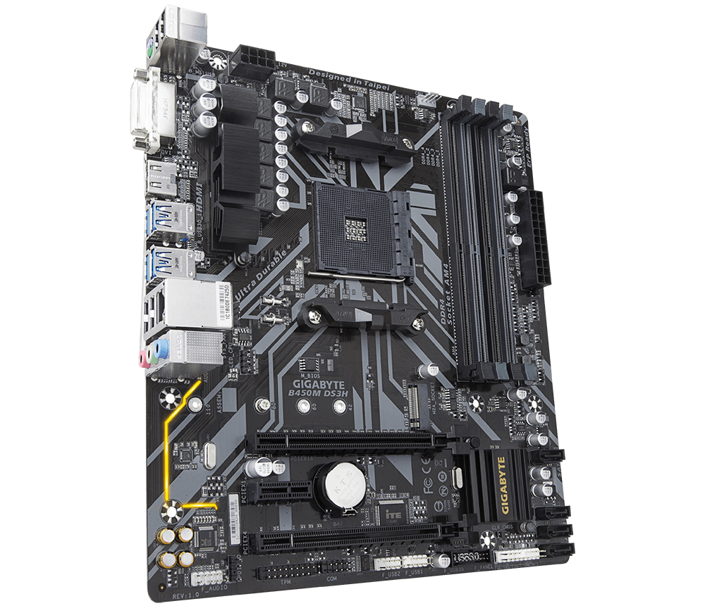 Gigabyte B450M DS3H V2 - DDR4 AMD AM4 microATX Motherboard