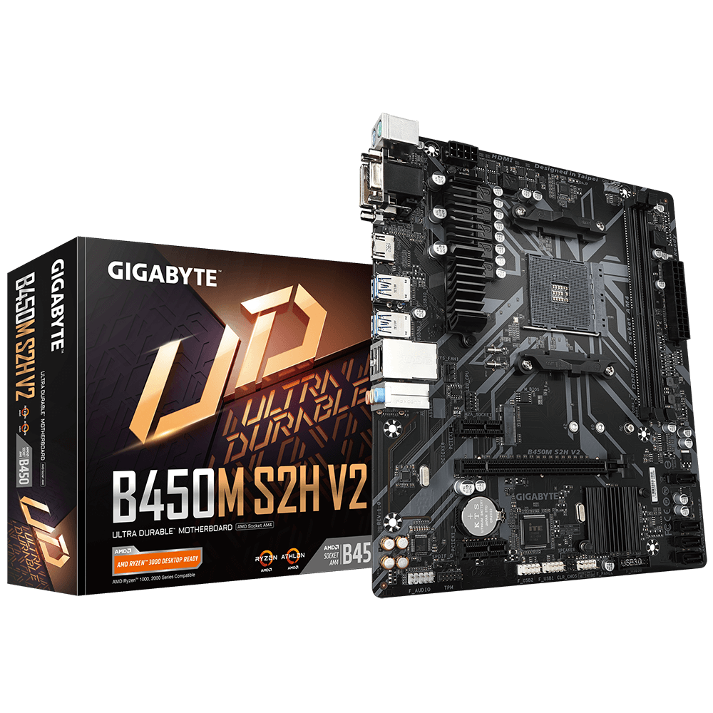 Gigabyte B450M S2H V2 DDR4 AMD AM4 microATX Motherboard – The
