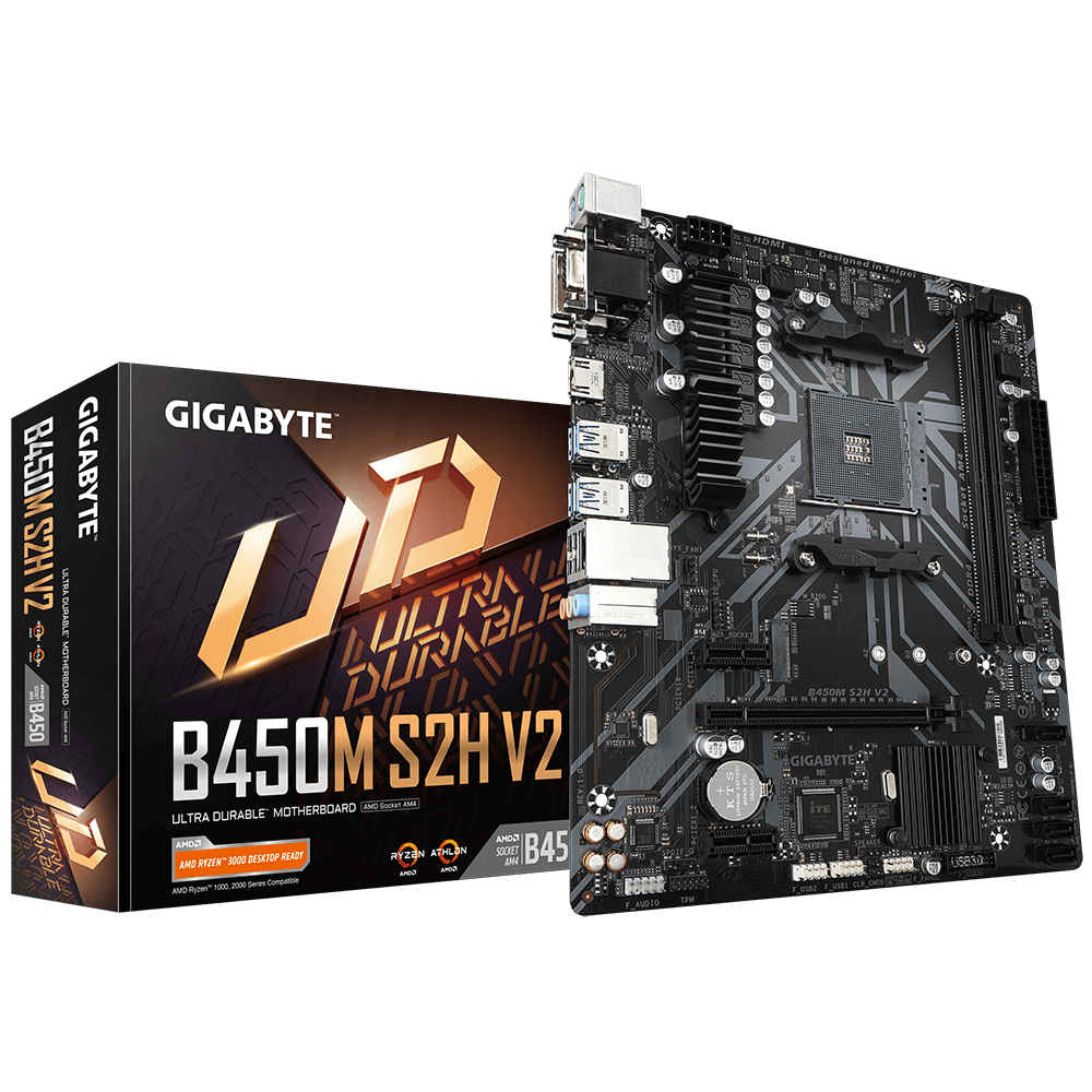 Gigabyte B450M S2H V2 - DDR4 AMD AM4 microATX Motherboard