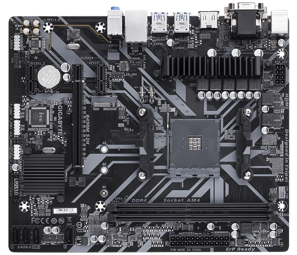 Gigabyte B450M S2H V2 - DDR4 AMD AM4 microATX Motherboard