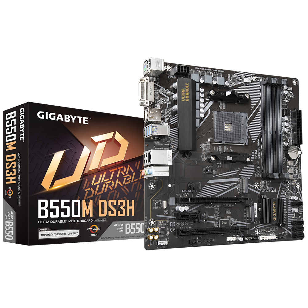 Gigabyte B550M DS3H - DDR4 AMD AM4 microATX Motherboard