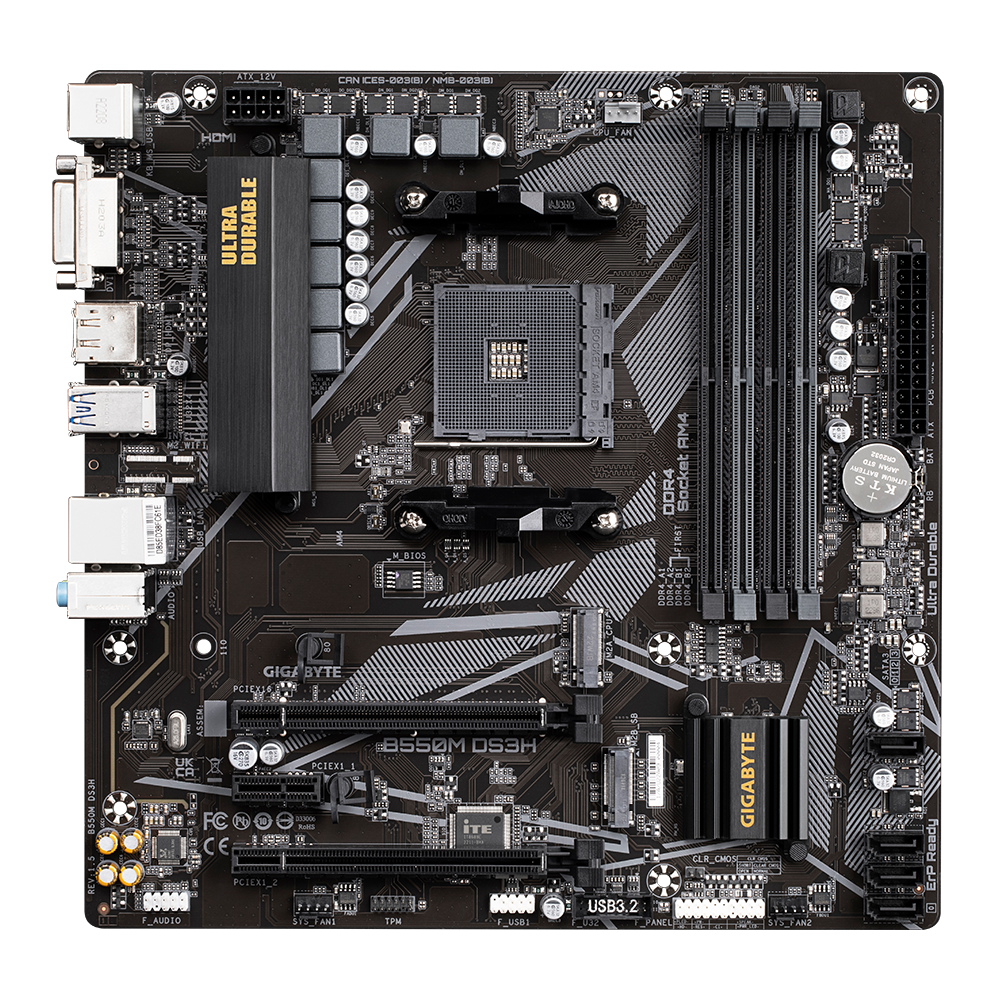 Gigabyte B550M DS3H - DDR4 AMD AM4 microATX Motherboard