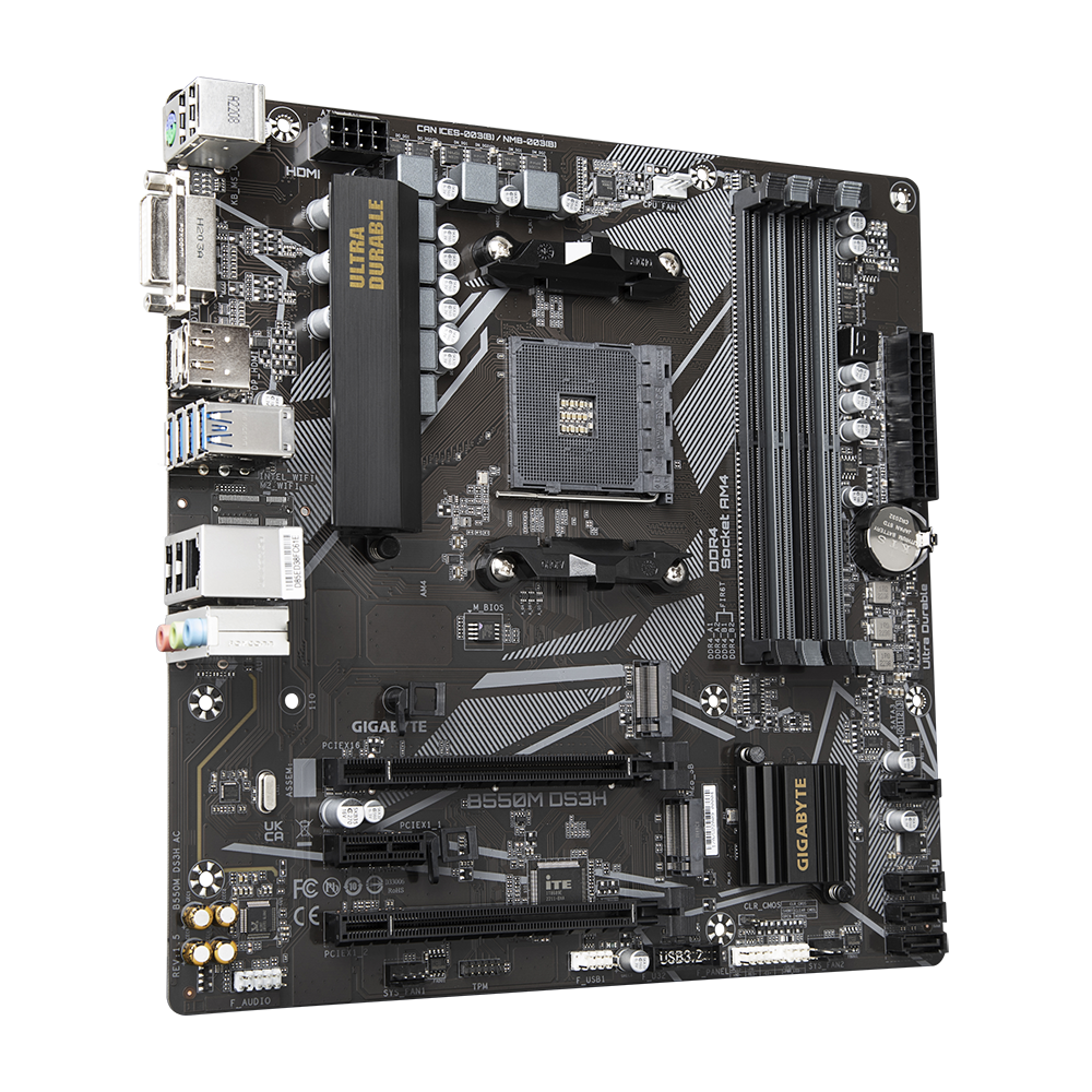 Gigabyte B550M DS3H - DDR4 AMD AM4 microATX Motherboard