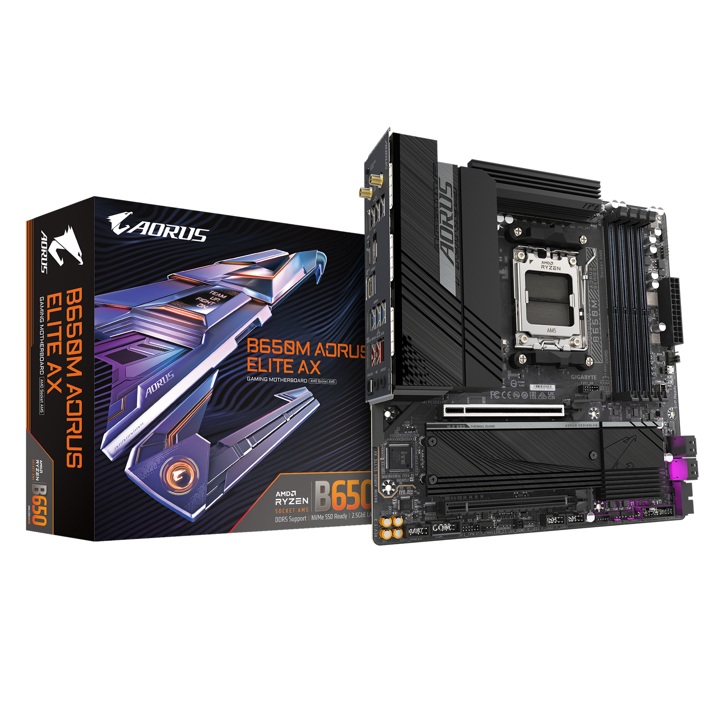 Gigabyte B650M Aorus Elite AX - DDR5 AMD AM5 microATX Motherboard