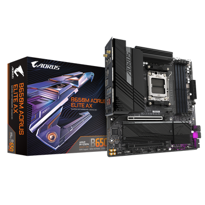 Gigabyte B650M Aorus Elite AX - DDR5 AMD AM5 microATX Motherboard