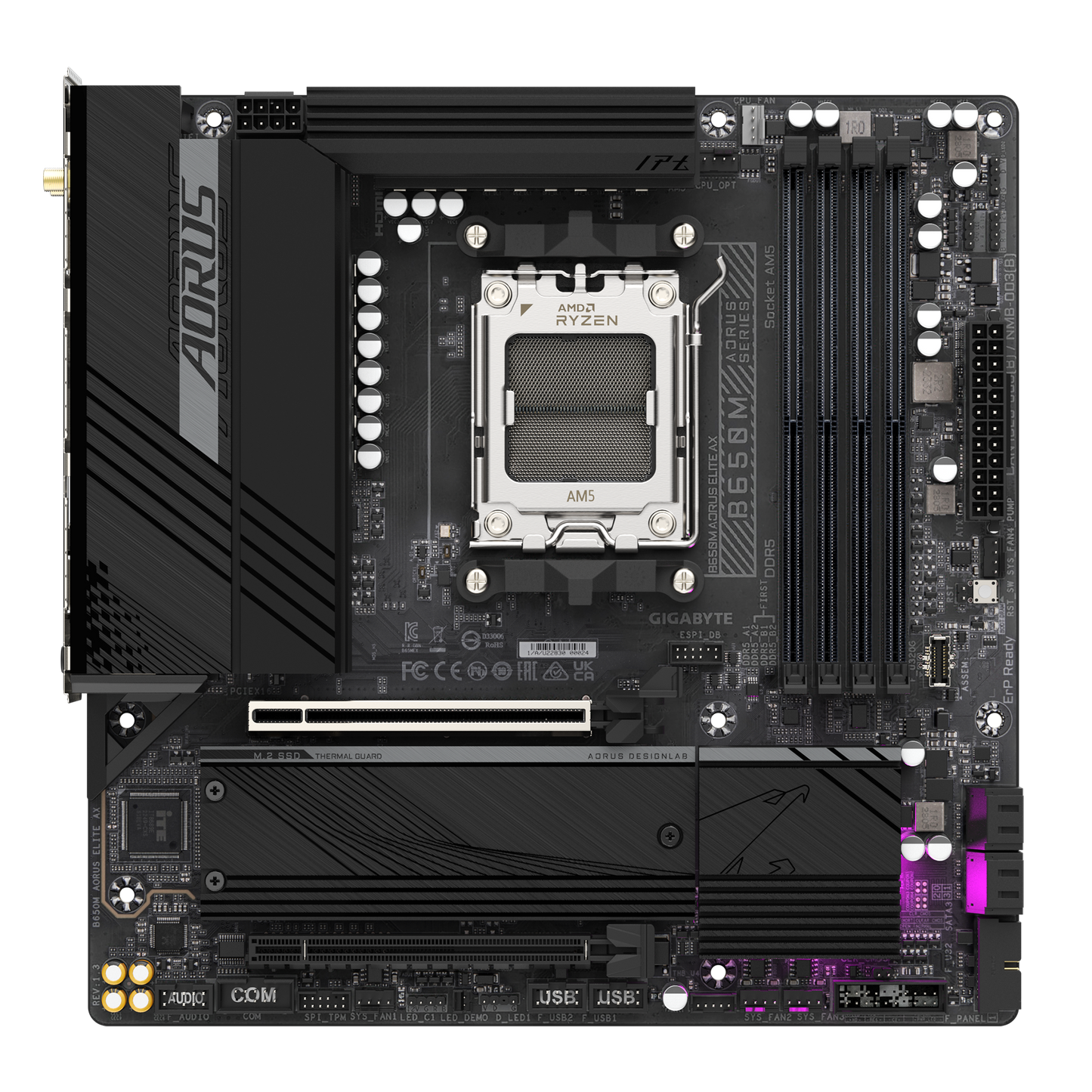 Gigabyte B650M Aorus Elite AX - DDR5 AMD AM5 microATX Motherboard