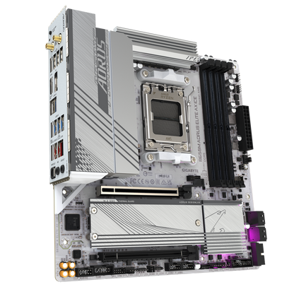 Gigabyte B650M Aorus Elite AX ICE - DDR5 AMD AM5 microATX Motherboard