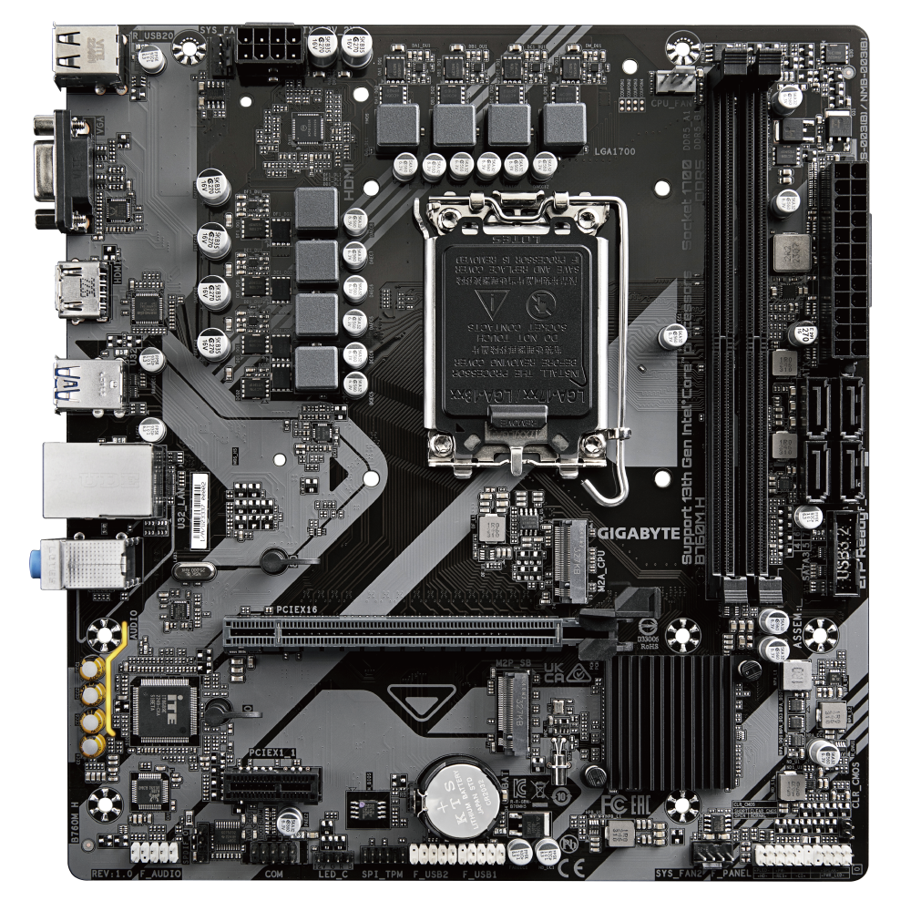 Gigabyte B760M H - DDR5 Intel 12th/13th/14th Gen microATX Motherboard