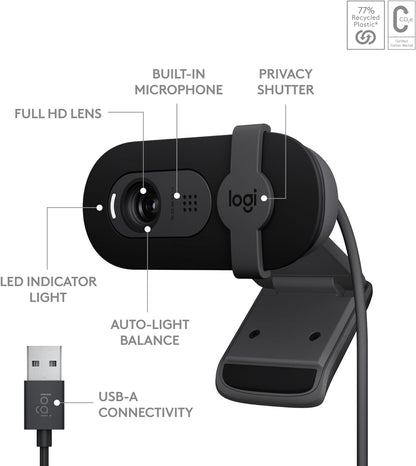 Logitech BRIO 100 Full HD 1080p Webcam