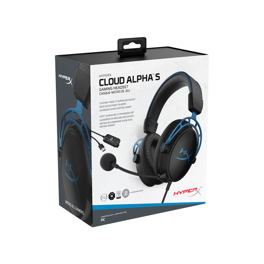 HyperX Cloud Alpha S Gaming Headset with 7.1 Surround Sound (Box Open)