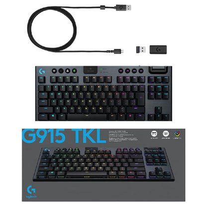 Logitech G915 TenKeyLess (TKL) LIGHTSPEED Wireless RGB Mechanical Gaming Keyboard - Box Open