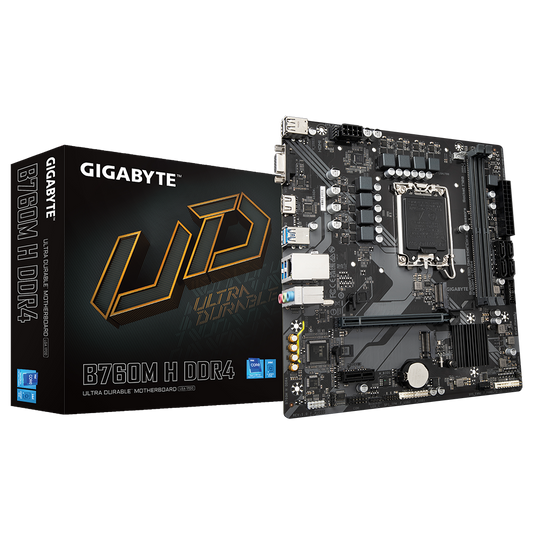 Gigabyte B760M H - DDR4 Intel 12th/13th/14th Gen microATX Motherboard