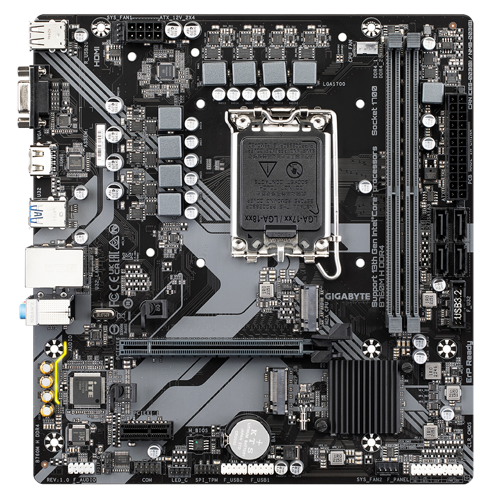 Gigabyte B760M H - DDR4 Intel 12th/13th/14th Gen microATX Motherboard