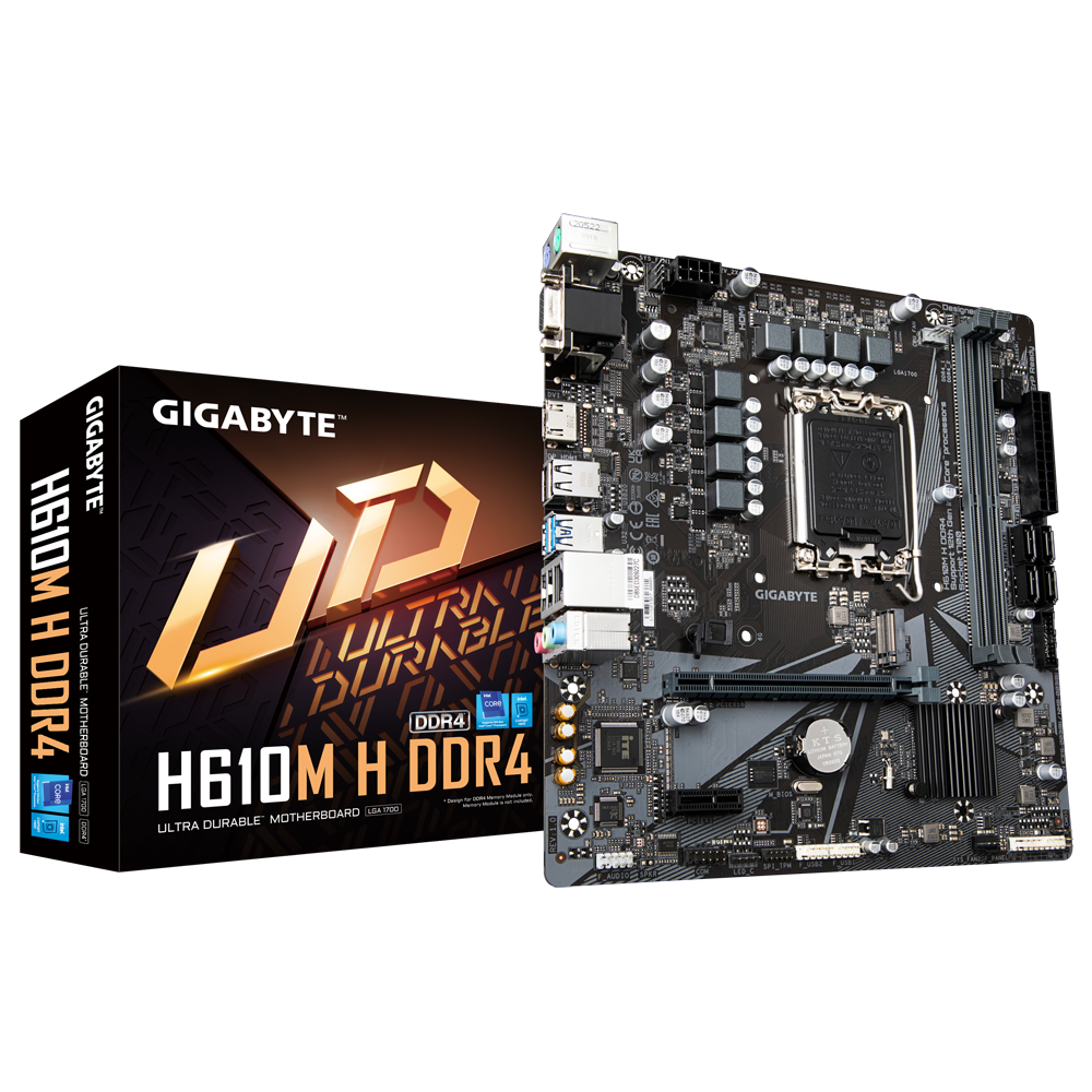 Gigabyte H610M H - DDR4 Intel 12th/13th/14th Gen microATX Motherboard