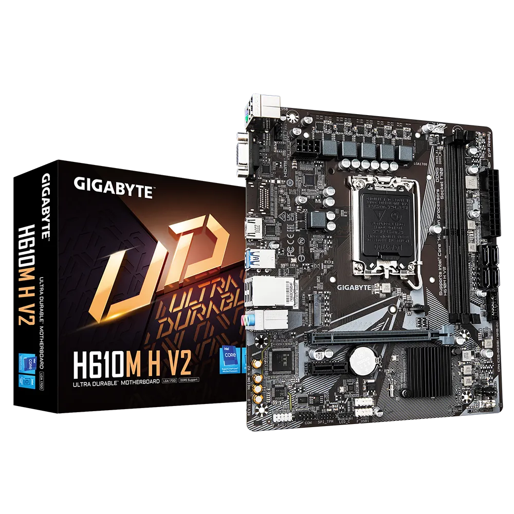 Gigabyte H610M H V2 - DDR5 Intel 12th/13th/14th Gen microATX Motherboard