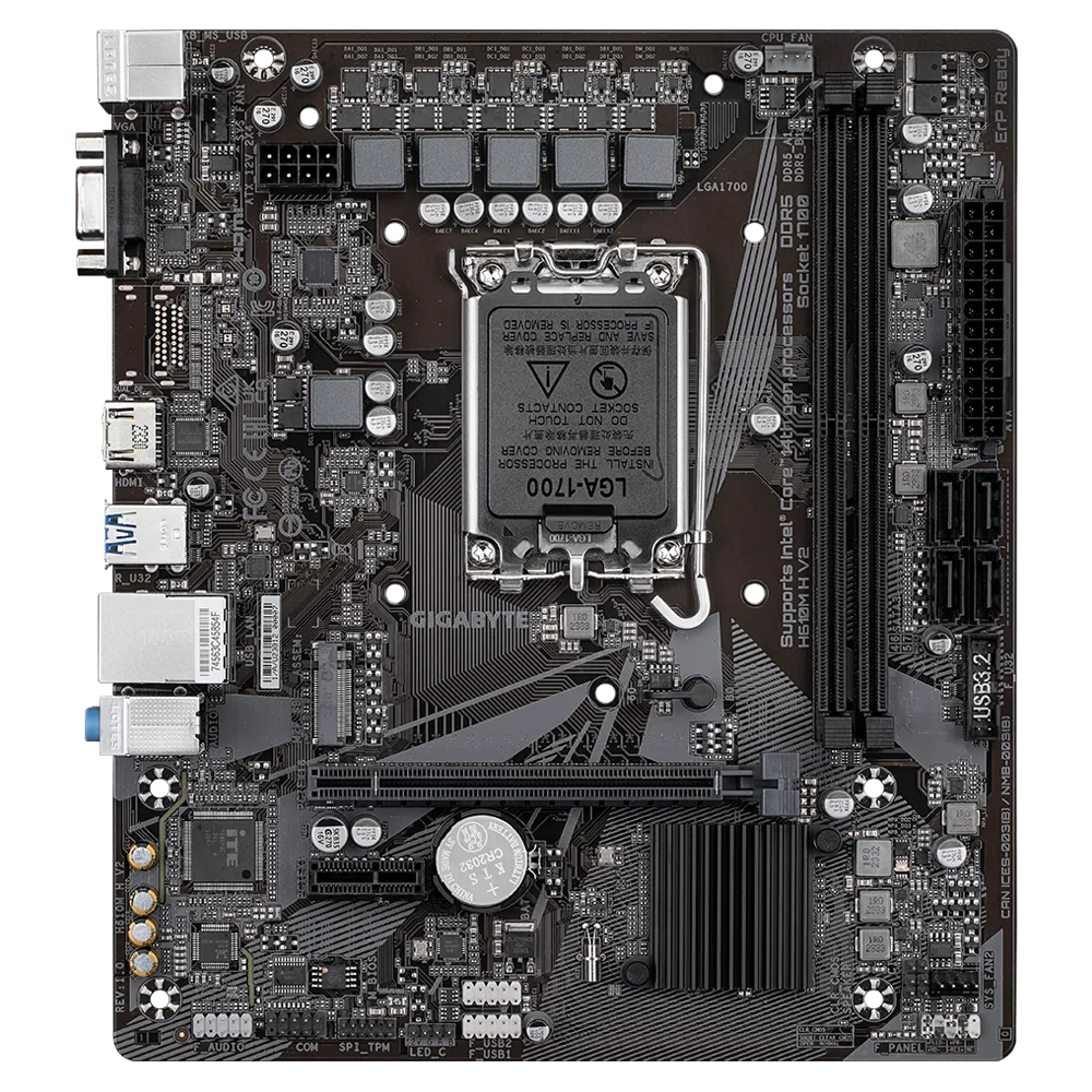 Gigabyte H610M H V2 - DDR5 Intel 12th/13th/14th Gen microATX Motherboard