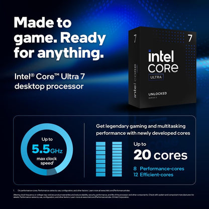 Intel Core Ultra 7 265K Desktop Processor | 20 Cores, 20 Threads, FCLGA1851 Socket, Unlocked Series 2