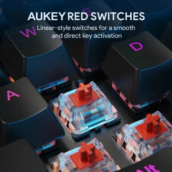 Aukey KMG12 Wired Mechanical Gaming Keyboard - Red Switches