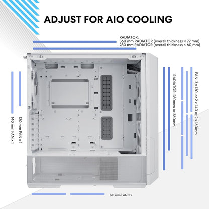 LianLi Lancool 216 RGB ATX Mid Tower Gaming Computer Case - BLACK | WHITE