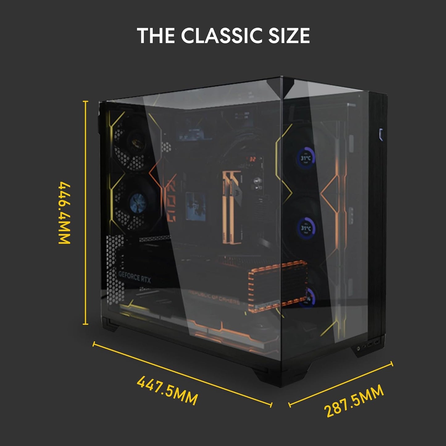 LianLi O11 Vision Compact Mid Tower ATX Gaming Case - BLACK | WHITE