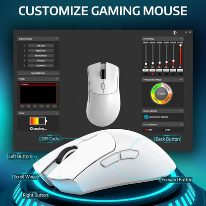 ATTACK SHARK R1 Wireless Gaming Mouse - BLACK | WHITE