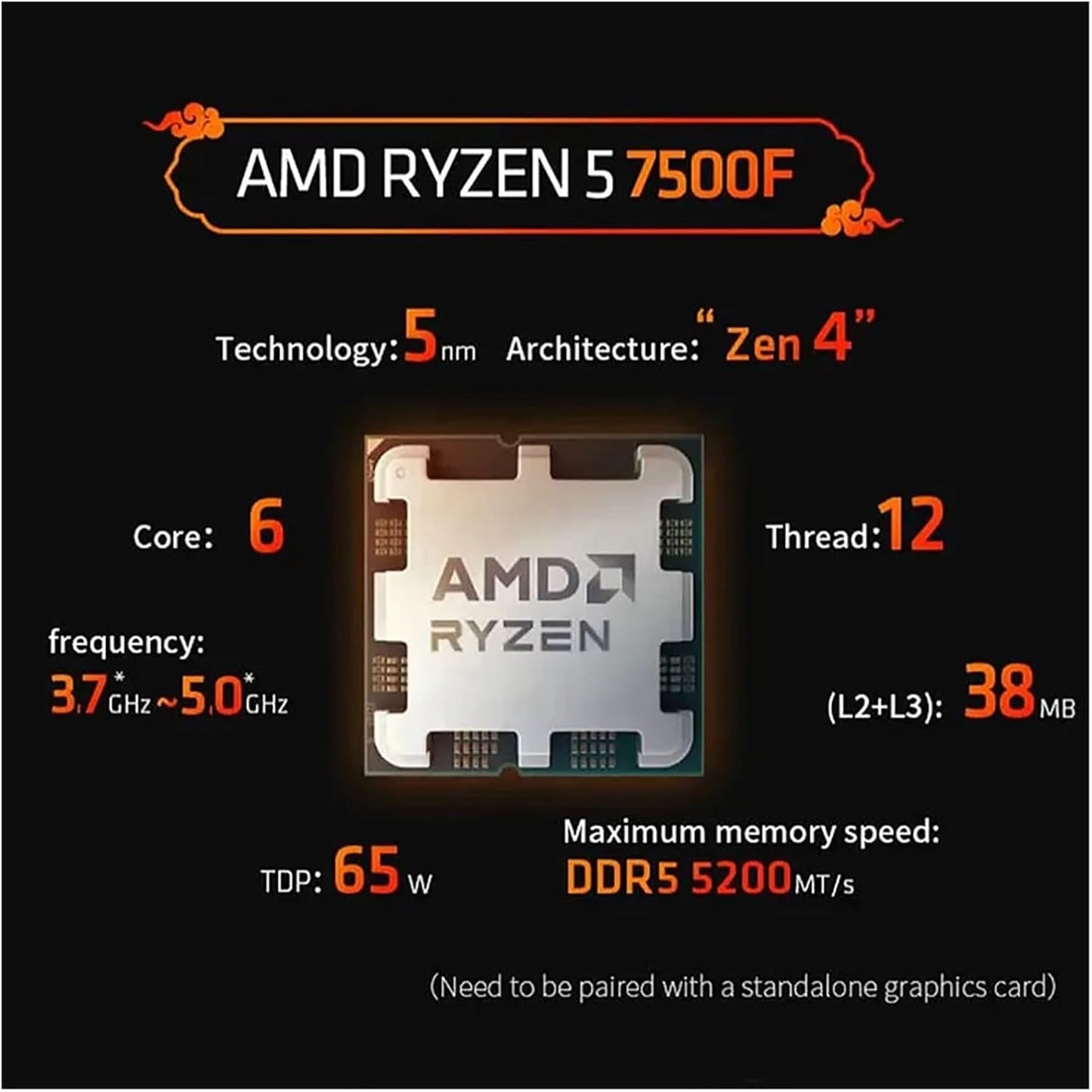 AMD Ryzen 5 7500F Desktop Processor