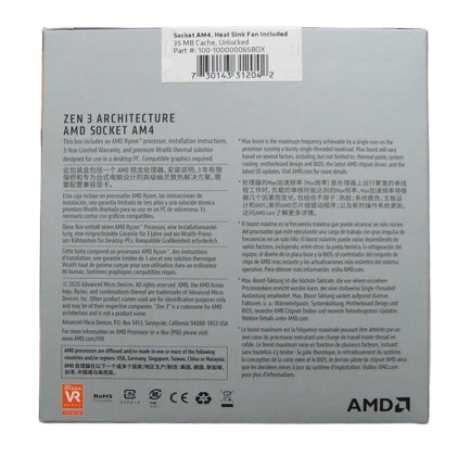 AMD Ryzen 5 5600X Desktop processor rear box image