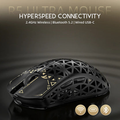 ATTACK SHARK R5 Ultra Carbon Fiber Wireless 8K PAW3950MAX Gaming Mouse with 8K Coiled Cable - BLACK | WHITE