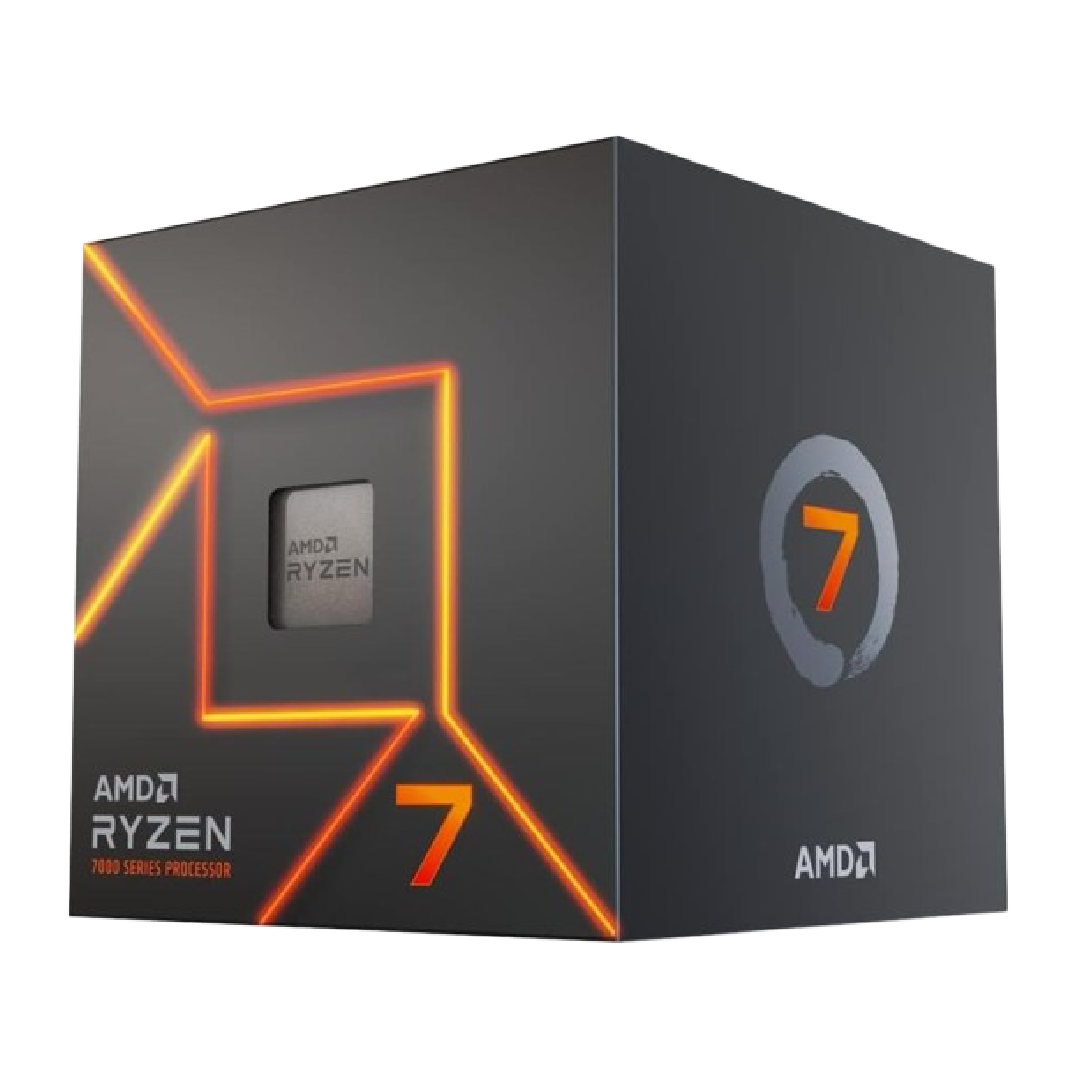 Ryzen 7 7700 desktop processor in a black AMD box 