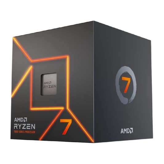 Ryzen 7 7700 desktop processor in a black AMD box 