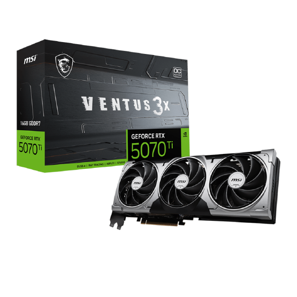 MSI GeForce RTX 5070 Ti Ventus 3X OC 16GB Graphics Card GDDR7