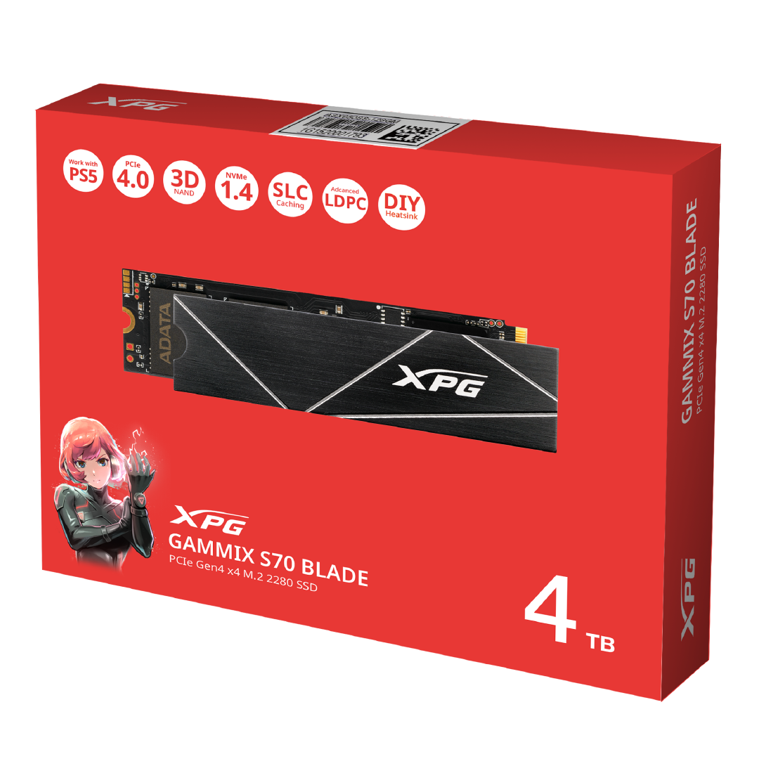 XPG GAMMIX S70 Blade M.2 4TB Gen4 NVMe SSD