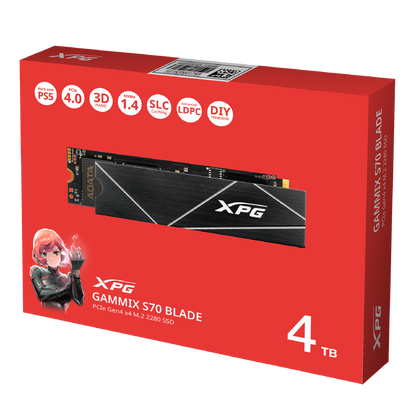 XPG GAMMIX S70 Blade M.2 4TB Gen4 NVMe SSD