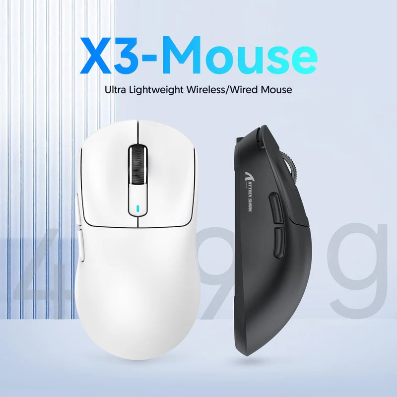 ATTACK SHARK X3 Wireless Gaming Mouse PAW3395 Superlight - BLACK | WHITE