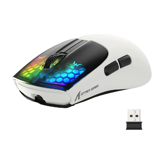 ATTACK SHARK X5 RGB Wireless Gaming Mouse 49g Ultralight Tri-mode 2.4Ghz/USB-C Wired/Bluetooth - BLACK | WHITE